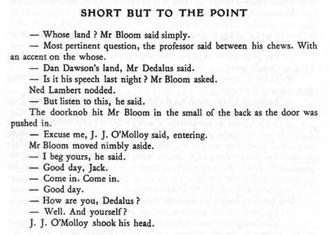 Zitierweise mit „– im „Ulysses“ von James Joyce, 1922[4]